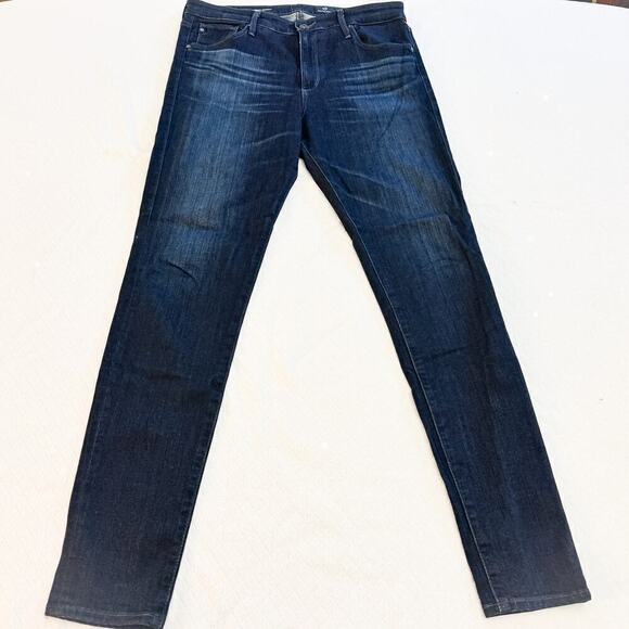 AG The Farrah Skinny High-Rise Dark Wash Denim Jeans Size 31 - Picture 2 of 9
